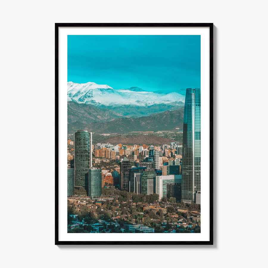 Santiago de Chile Photo No 1 Poster, framed poster mockup, white border