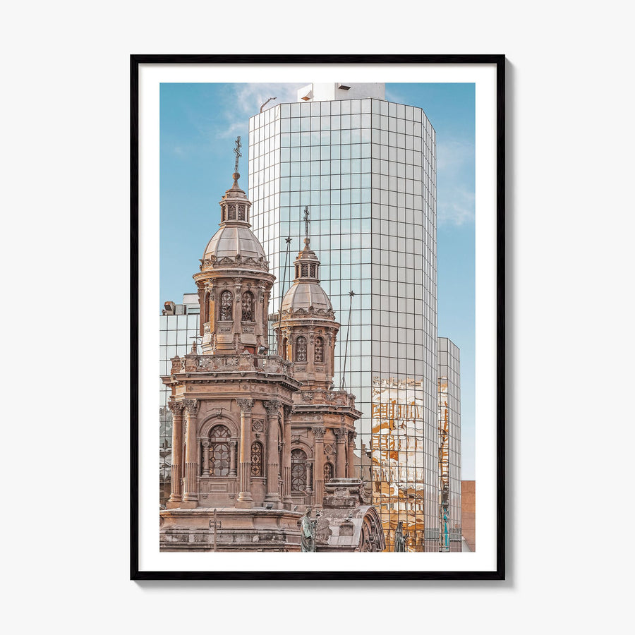 Santiago de Chile Photo No 2 Poster, framed poster mockup, white border