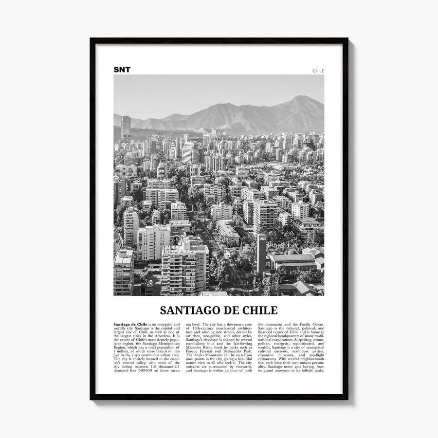Santiago de Chile Newspaper Poster, framed poster mockup