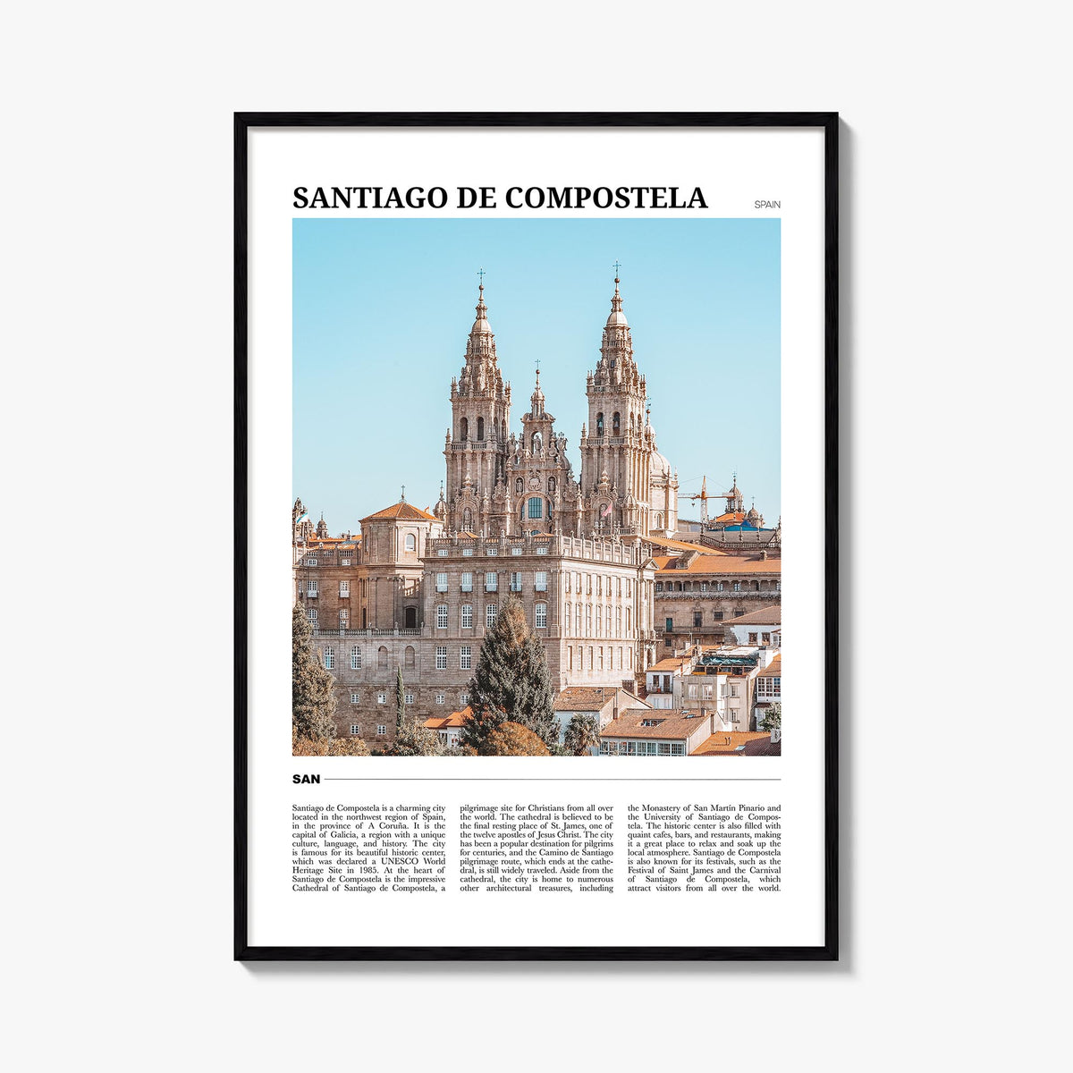Santiago de Compostela Travel Poster