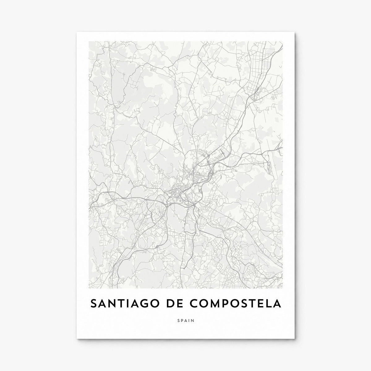 Santiago de Compostela Map Poster, print only (unframed)
