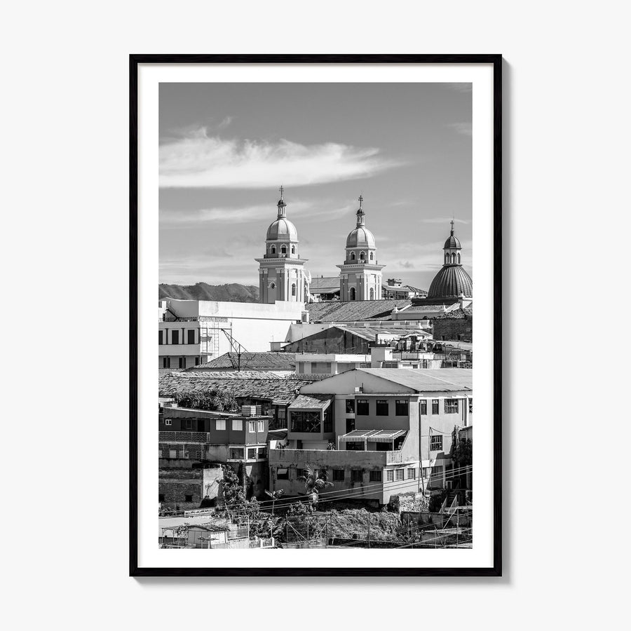 Santiago de Cuba Photo Poster, framed poster mockup, white border