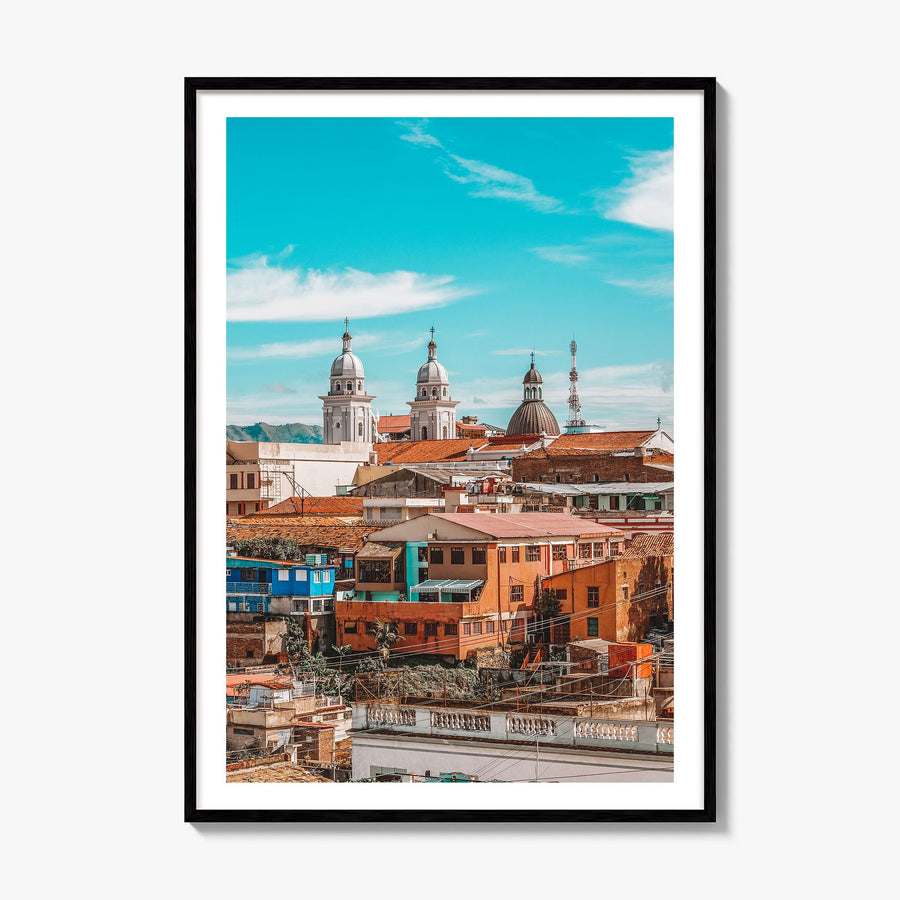Santiago de Cuba Photo Poster, framed poster mockup, white border
