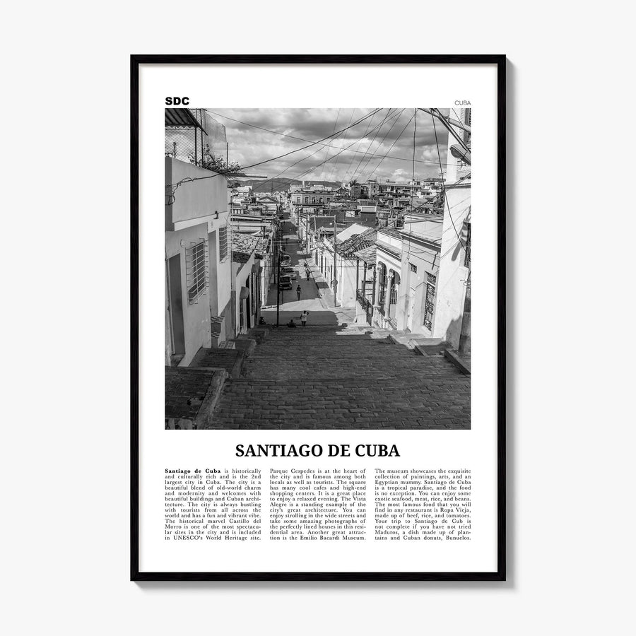 Santiago de Cuba Newspaper Poster, framed poster mockup