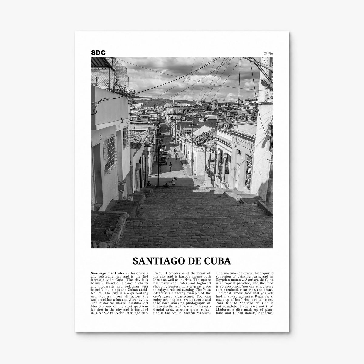 Santiago de Cuba Newspaper Poster, print only (unframed)