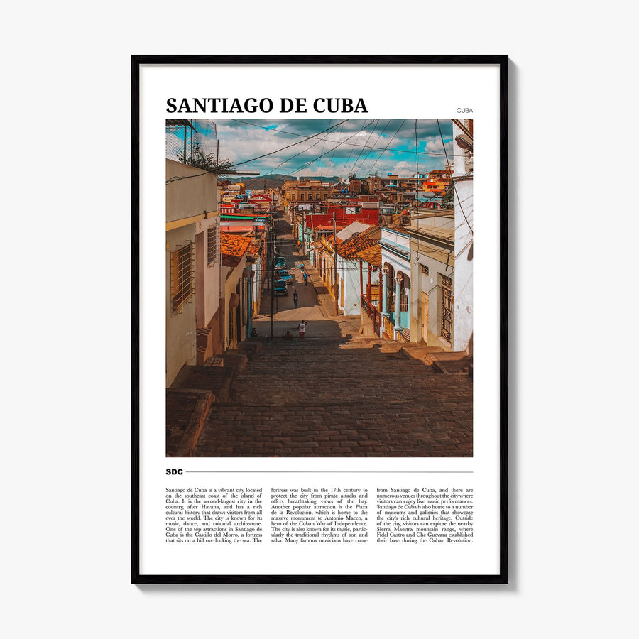 Santiago de Cuba Travel Poster, framed poster mockup