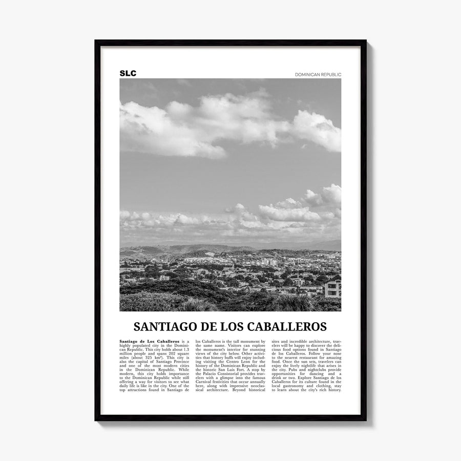 Santiago de los Caballeros Newspaper Poster, framed poster mockup