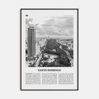 Santo Domingo Poster Black Metal / 8x12 in Nbourhood Travel B&W Poster