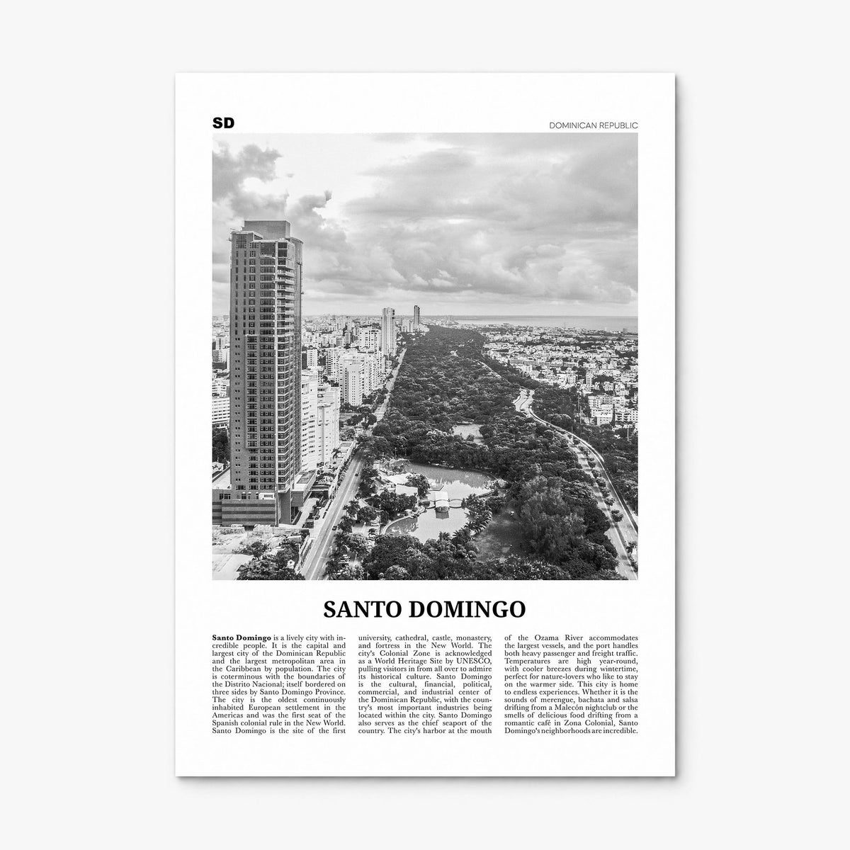 Santo Domingo Newspaper Poster, print only (unframed)
