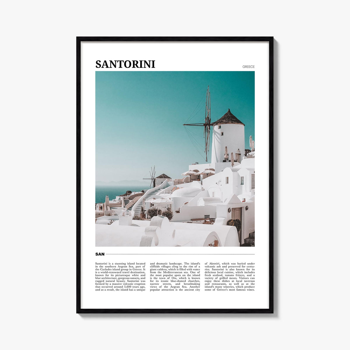 Santorini Travel Poster