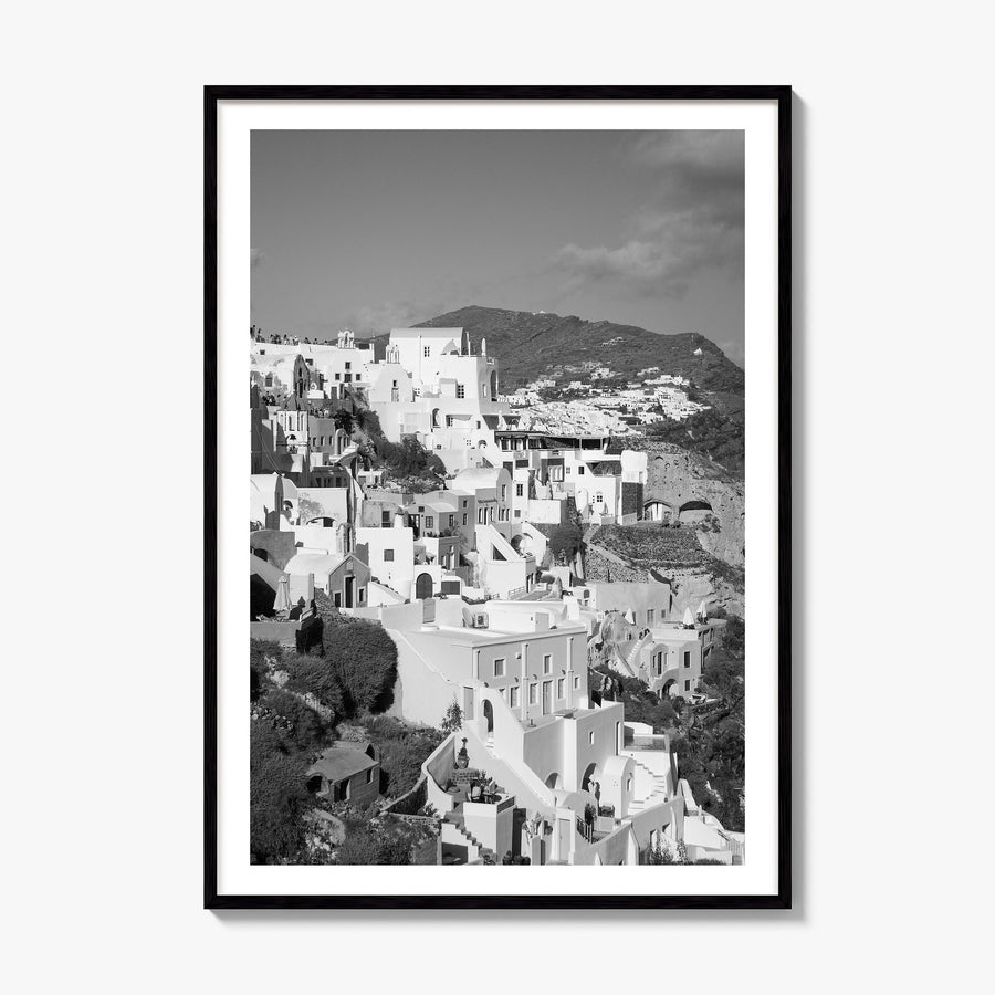Santorini Photo No 4 Poster, framed poster mockup, white border