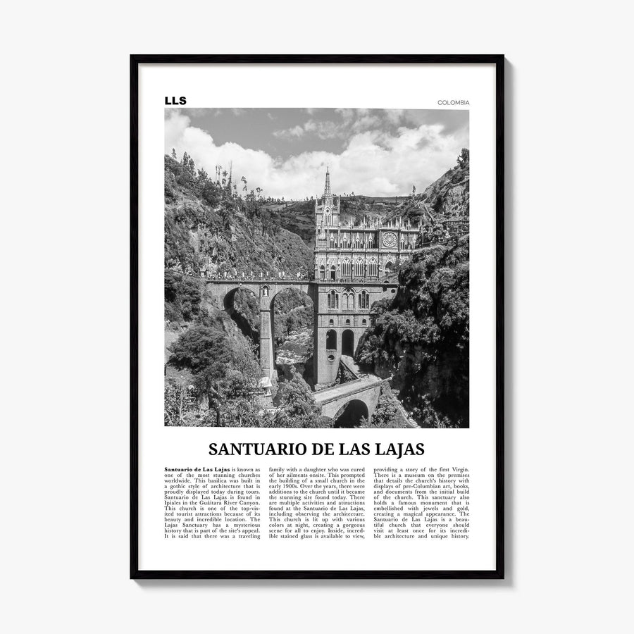 Santuario de Las Lajas Newspaper Poster, framed poster mockup