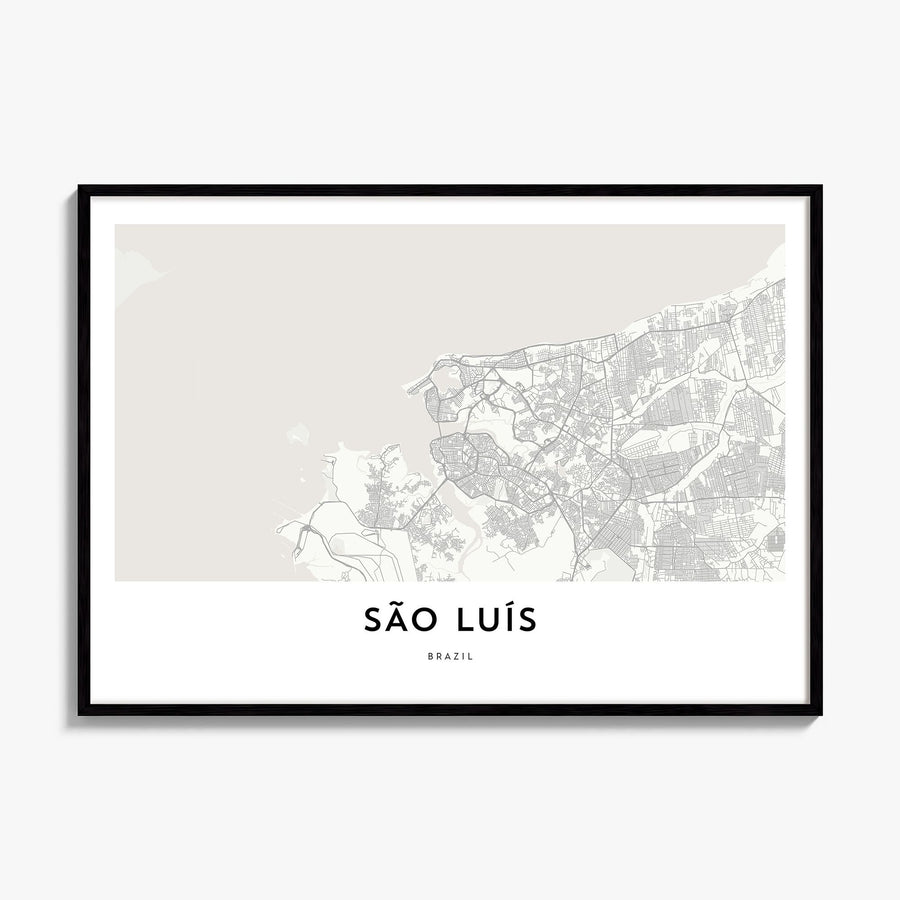 São Luís Map Poster, framed poster mockup