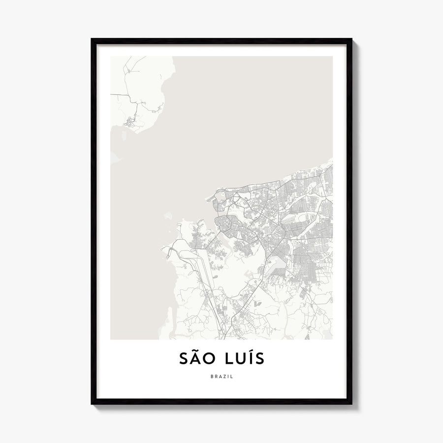 São Luís Map Poster, framed poster mockup