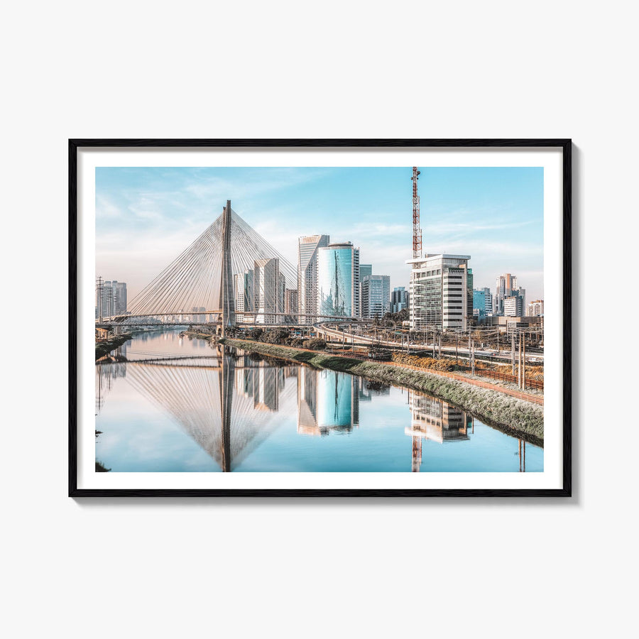 São Paulo colorful photo poster of Brazil – horizontal wall art, unframed print shown in interior mockup