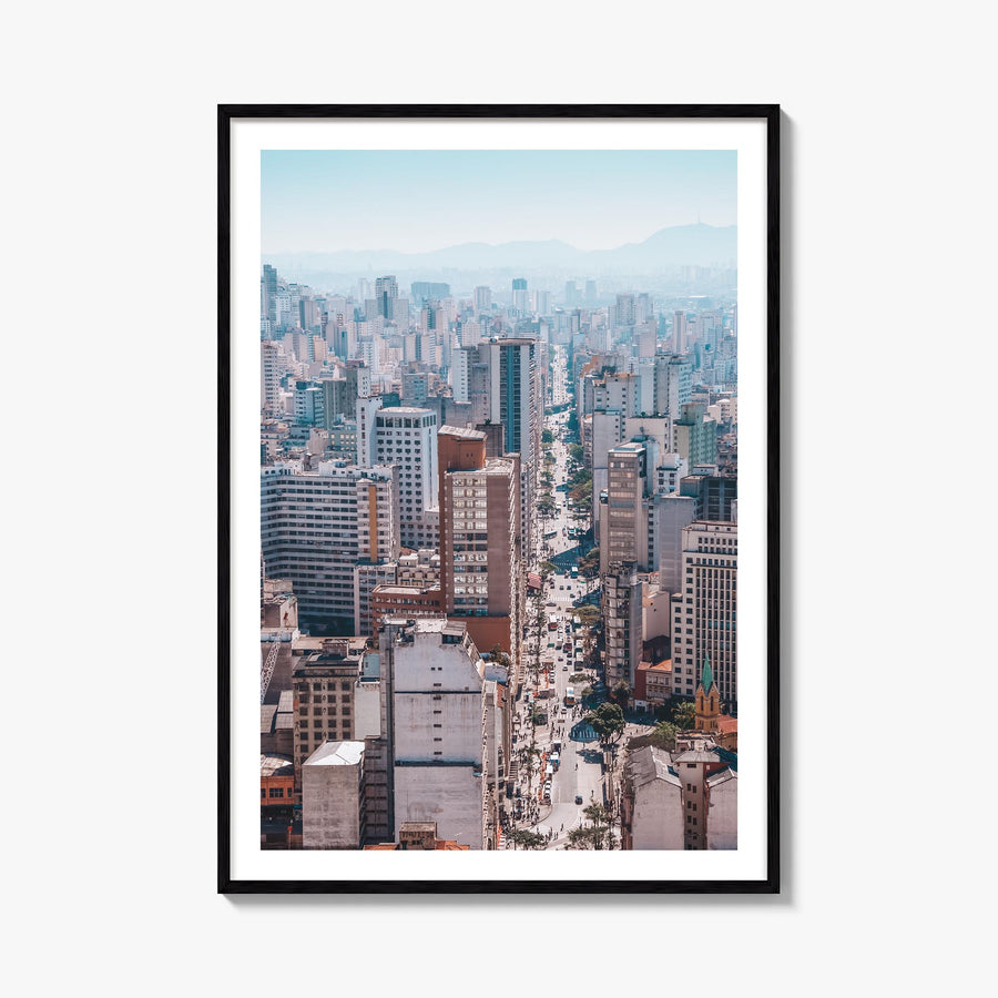 São Paulo no. 1 colorful photo poster of Brazil – vertical wall art, unframed print shown in interior mockup