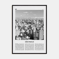 São Paulo No 1 Poster Black Wood / 8x12 in Nbourhood Travel B&W Poster