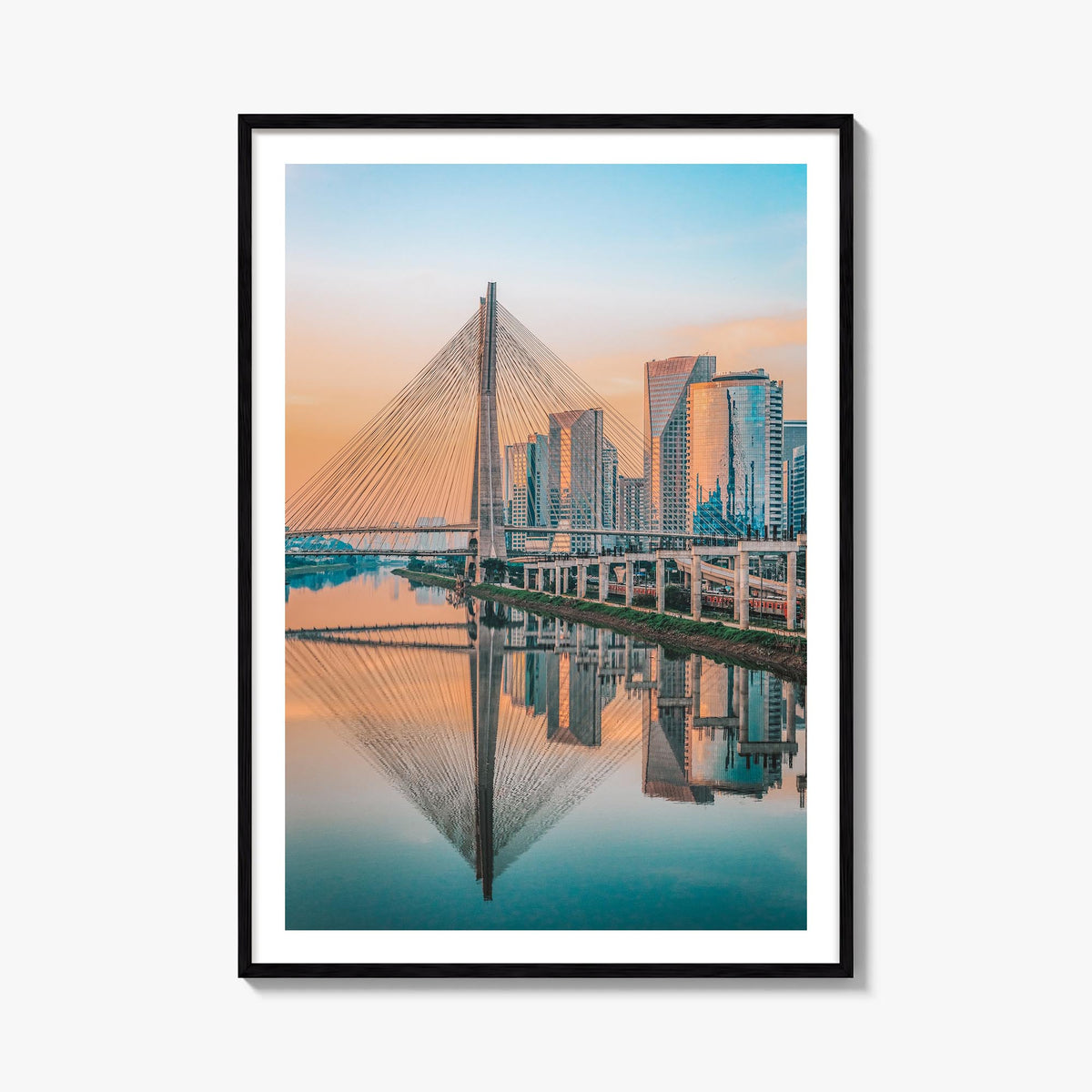 São Paulo no. 2 colorful photo poster of Brazil – vertical wall art, unframed print shown in interior mockup