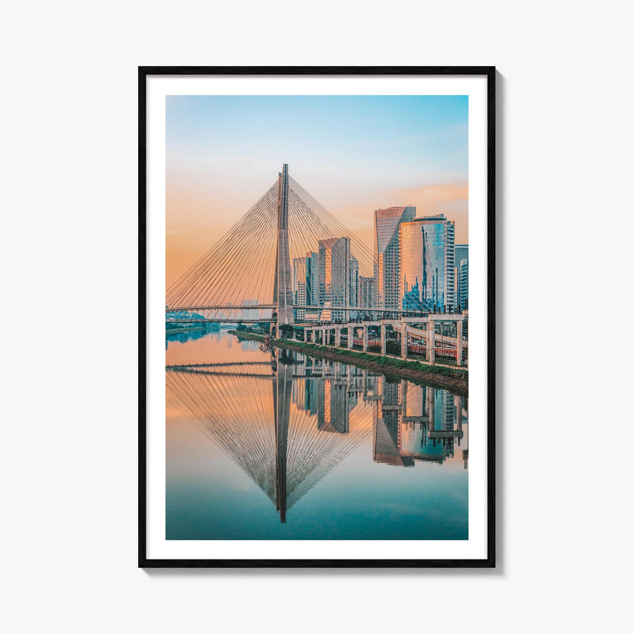 São Paulo no. 2 colorful photo poster of Brazil – vertical wall art, unframed print shown in interior mockup