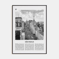 São Paulo No 2 Poster Black Metal / 8x12 in Nbourhood Travel B&W Poster