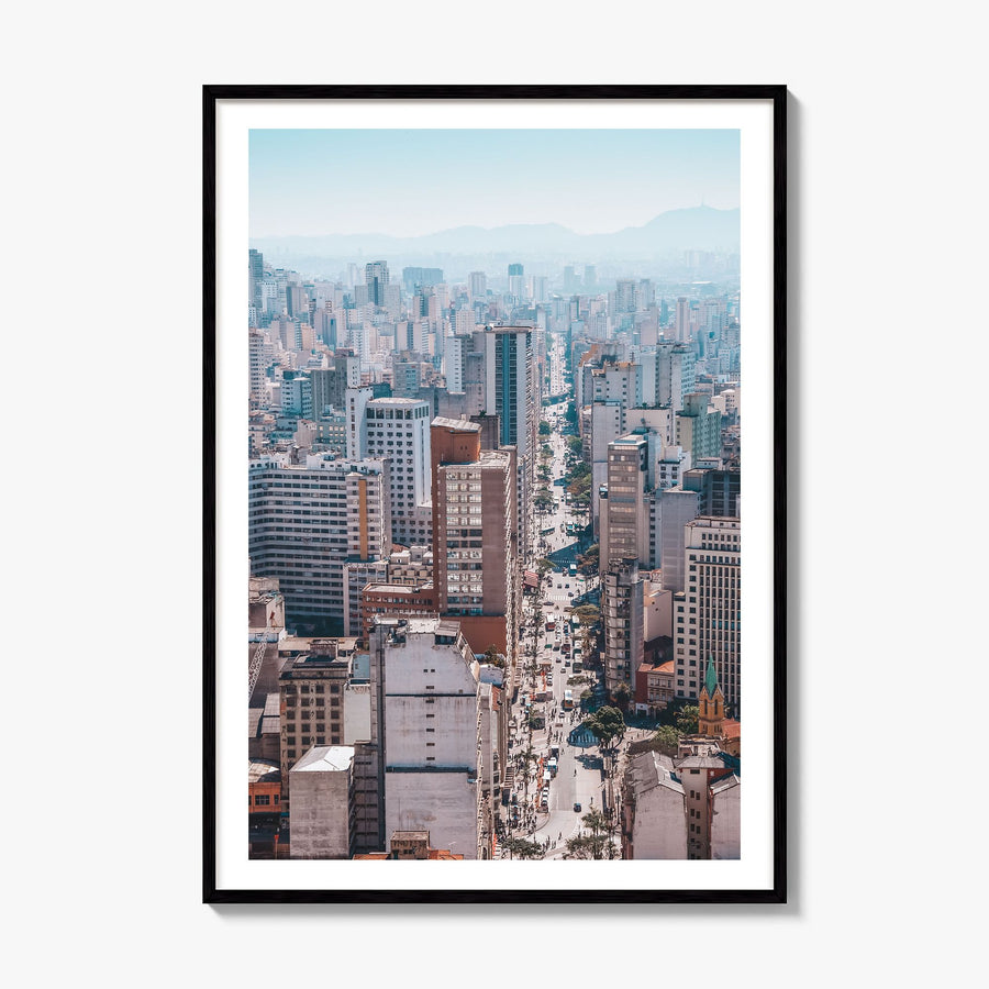 São Paulo Photo No 1 Poster, framed poster mockup, white border