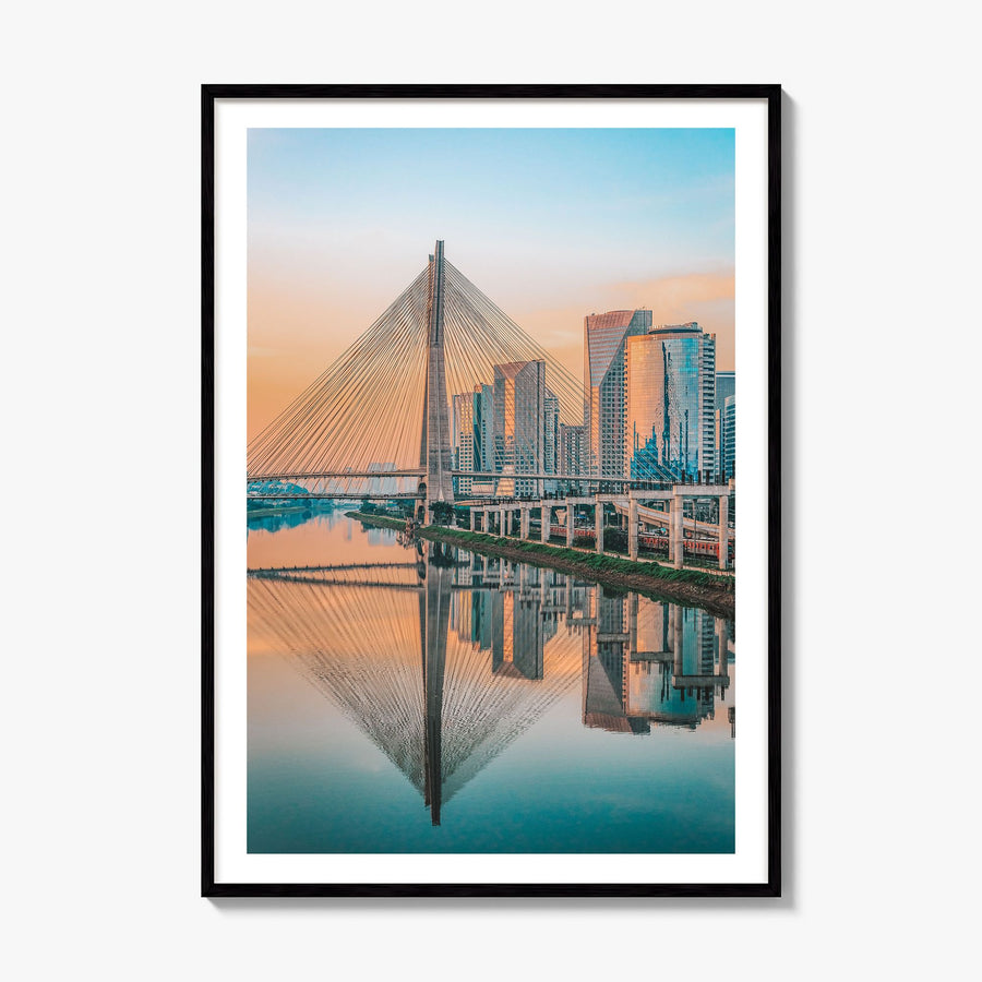 São Paulo Photo No 2 Poster, framed poster mockup, white border