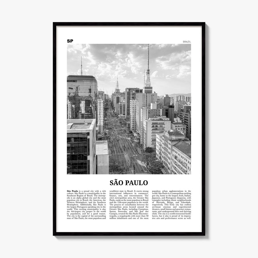 São Paulo Newspaper No 2 Poster, framed poster mockup