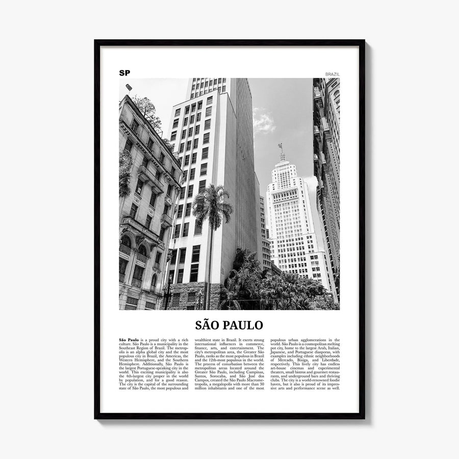 São Paulo Newspaper No 3 Poster, framed poster mockup