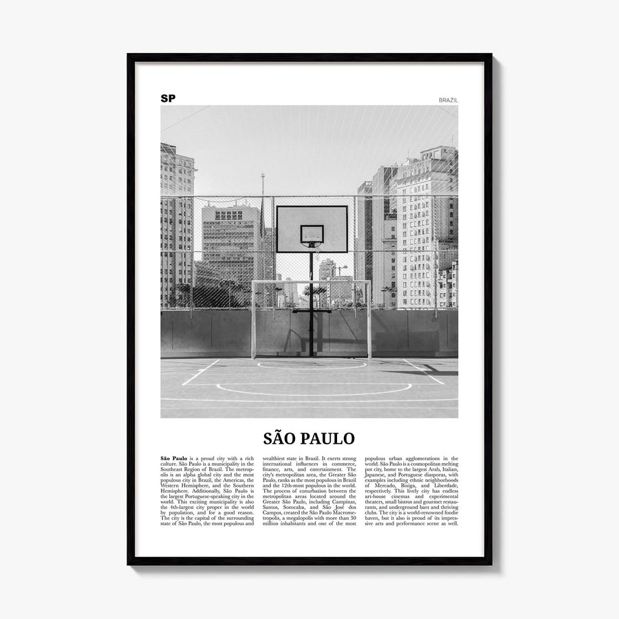 São Paulo Newspaper No 4 Poster, framed poster mockup