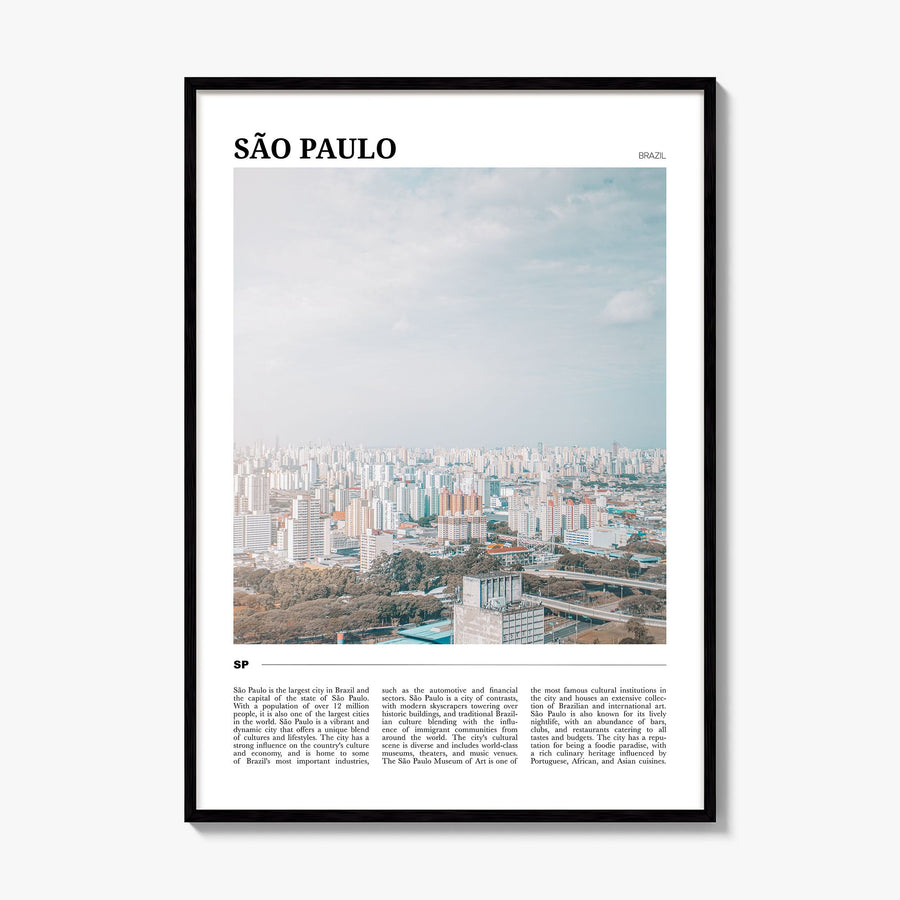 São Paulo Travel No 1 Poster, framed poster mockup