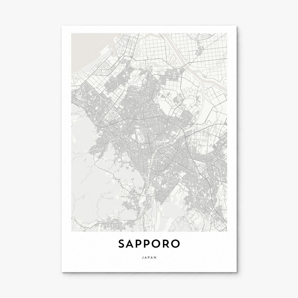 Sapporo Map Poster, print only (unframed)