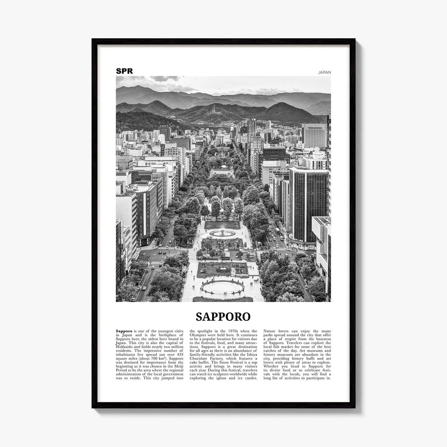 Sapporo Newspaper Poster, framed poster mockup