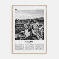 Sarajevo Poster Natural Wood / 8x12 in Nbourhood Travel B&W Poster