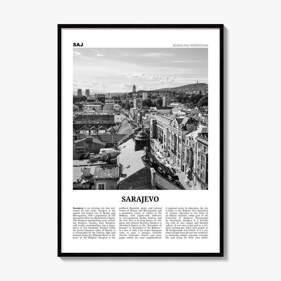 Sarajevo Newspaper Poster, framed poster mockup