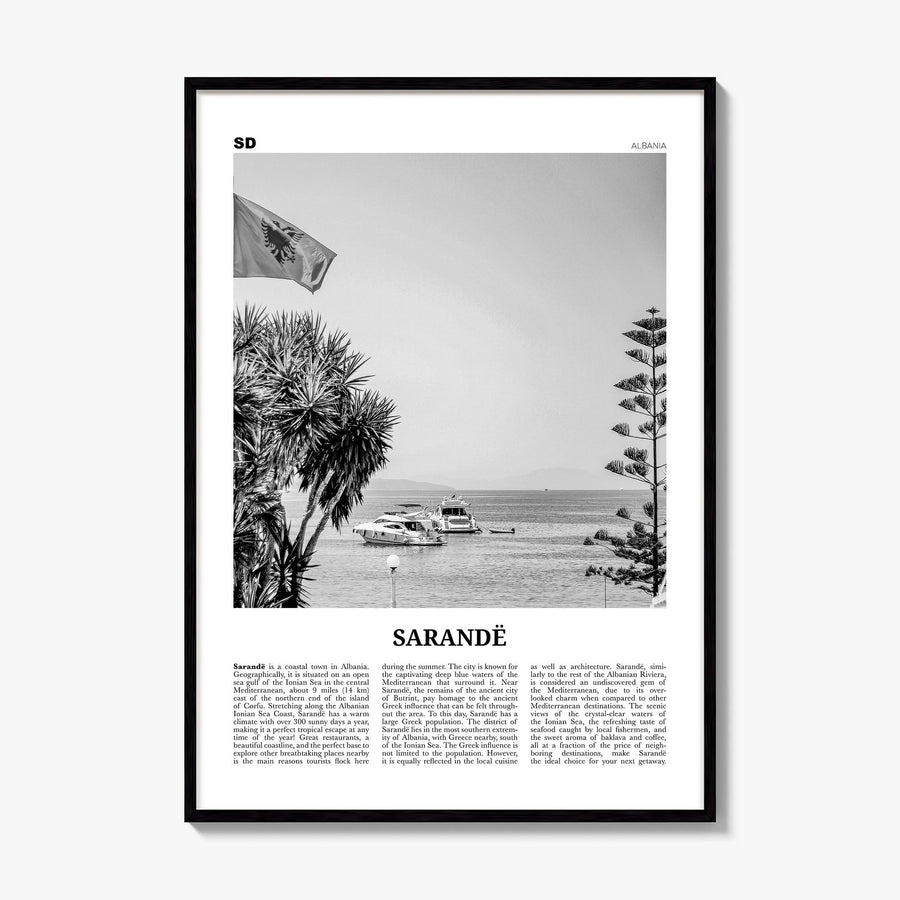 Sarandë Newspaper Poster, framed poster mockup