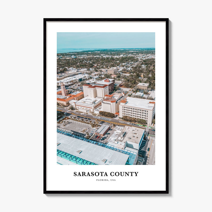 Sarasota County Classic Poster, framed poster mockup