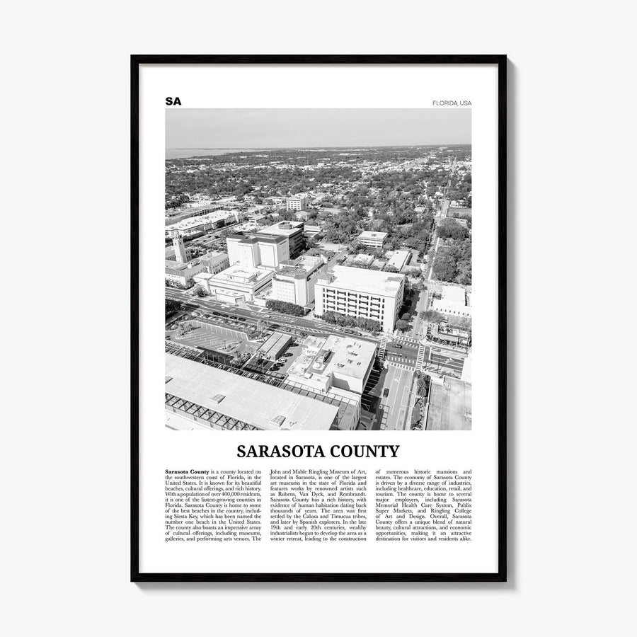 Sarasota County Newspaper Poster, framed poster mockup
