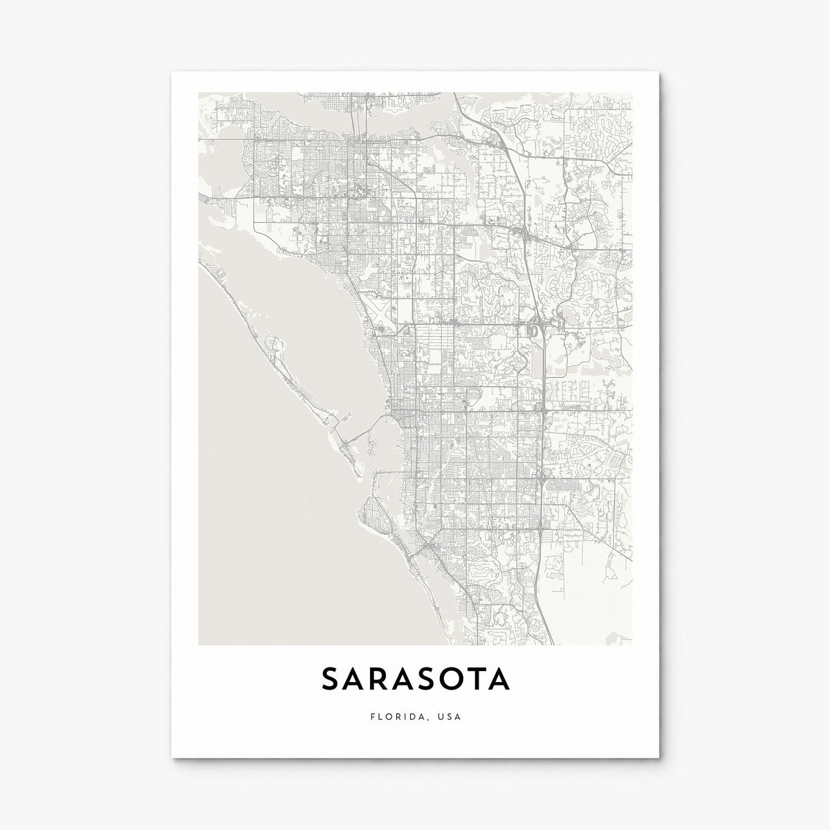 Sarasota Map Poster, print only (unframed)