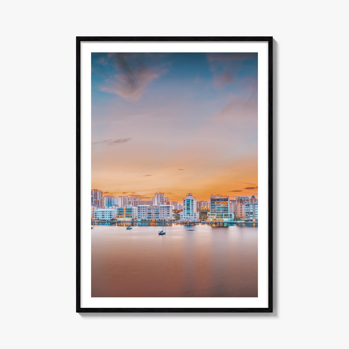 Sarasota no. 1 colorful photo poster of Florida, USA – vertical wall art, unframed print shown in interior mockup