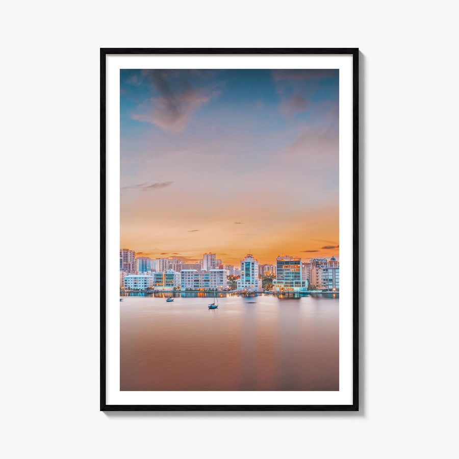 Sarasota no. 1 colorful photo poster of Florida, USA – vertical wall art, unframed print shown in interior mockup