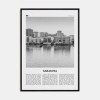 Sarasota No 2 Poster Black Wood / 8x12 in Nbourhood Travel B&W Poster