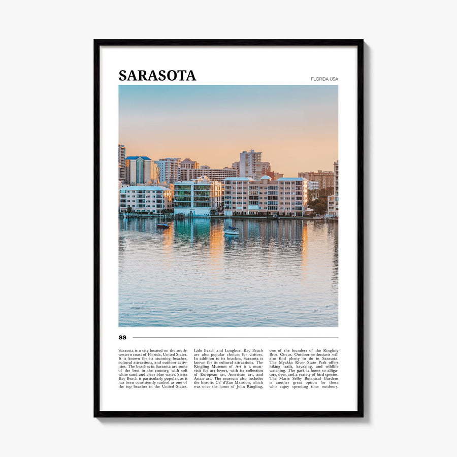 Sarasota Travel Poster, framed poster mockup