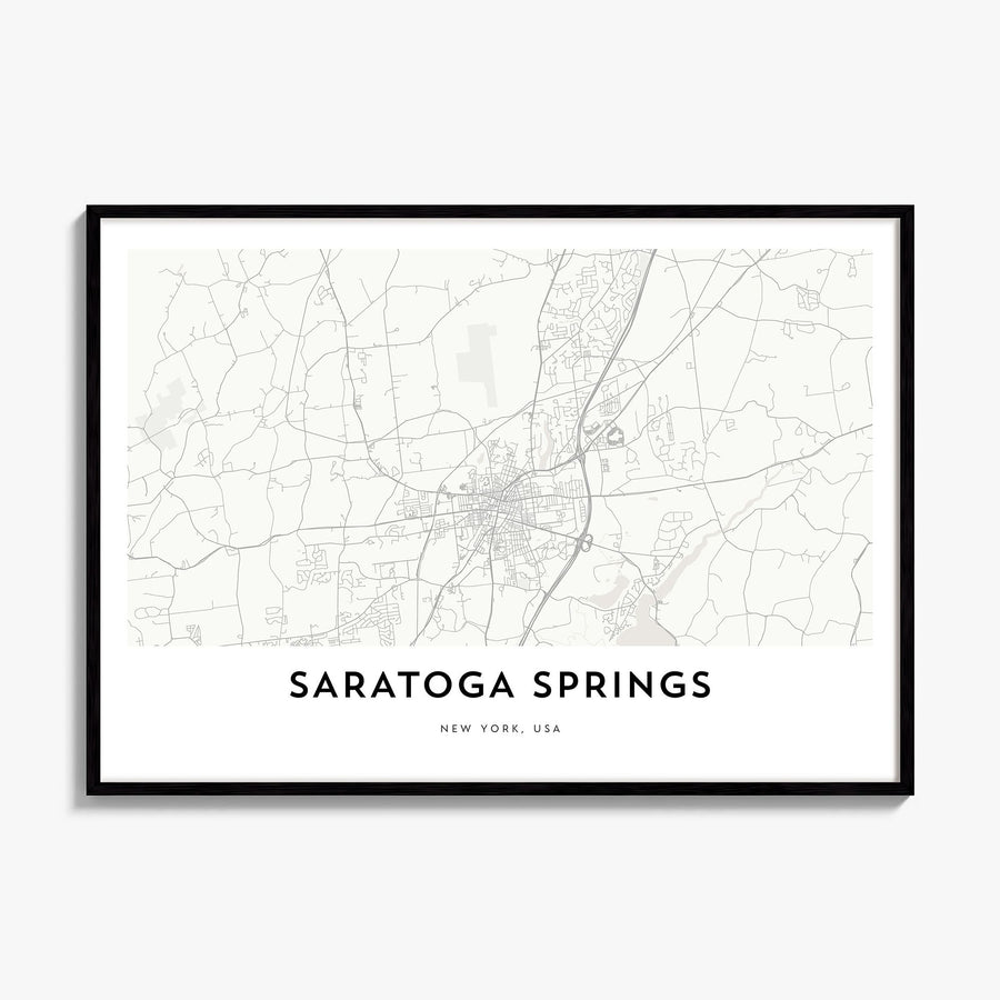 Saratoga Springs Map Poster, framed poster mockup