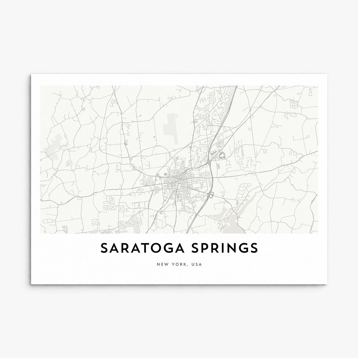 Saratoga Springs Map Poster, print only (unframed)