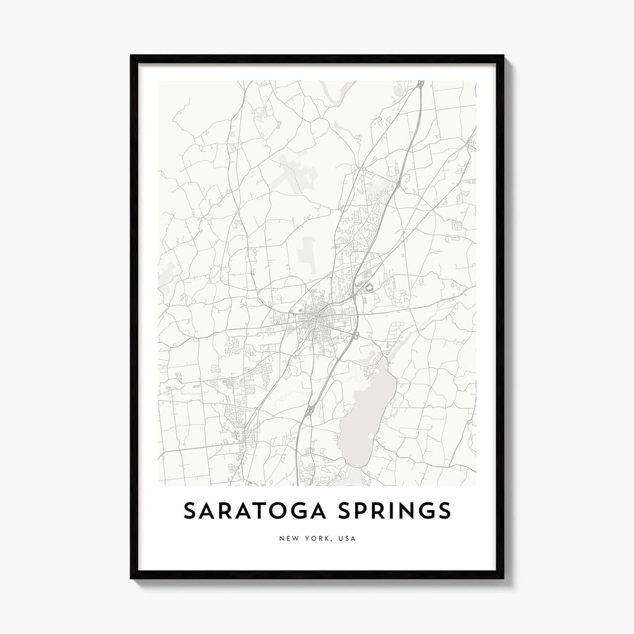 Saratoga Springs Map Poster, framed poster mockup