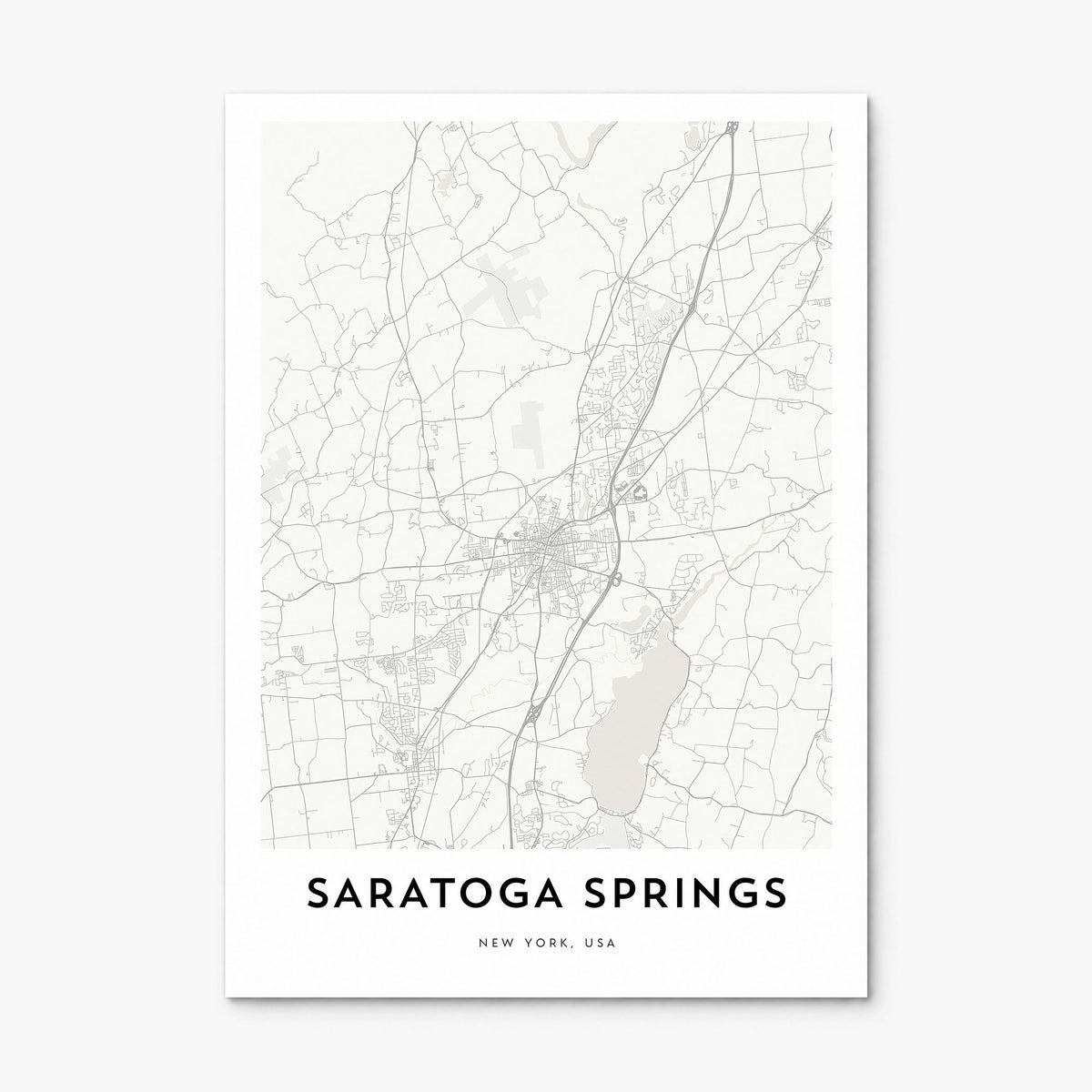 Saratoga Springs Map Poster, print only (unframed)