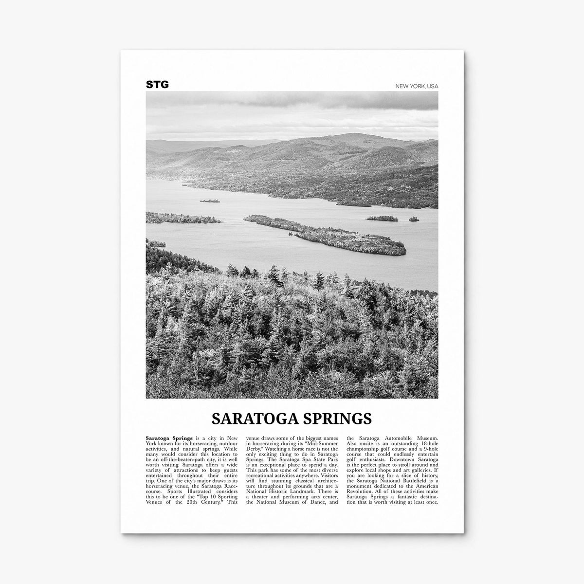 Saratoga Springs Newspaper Poster, print only (unframed)