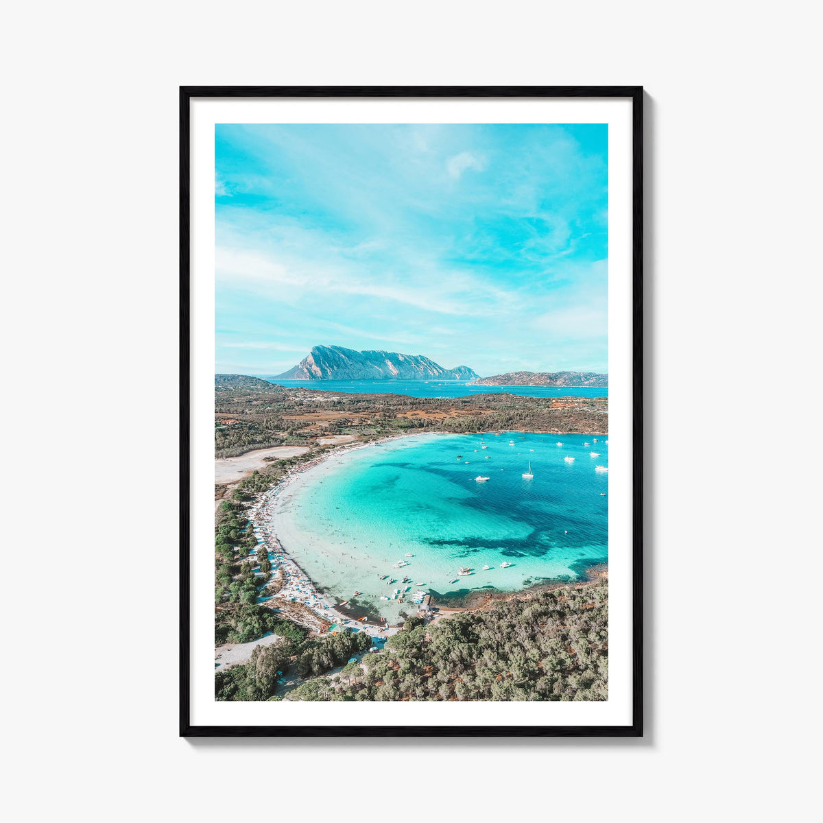 Sardinia colorful photo poster of Italy – vertical wall art, unframed print shown in interior mockup
