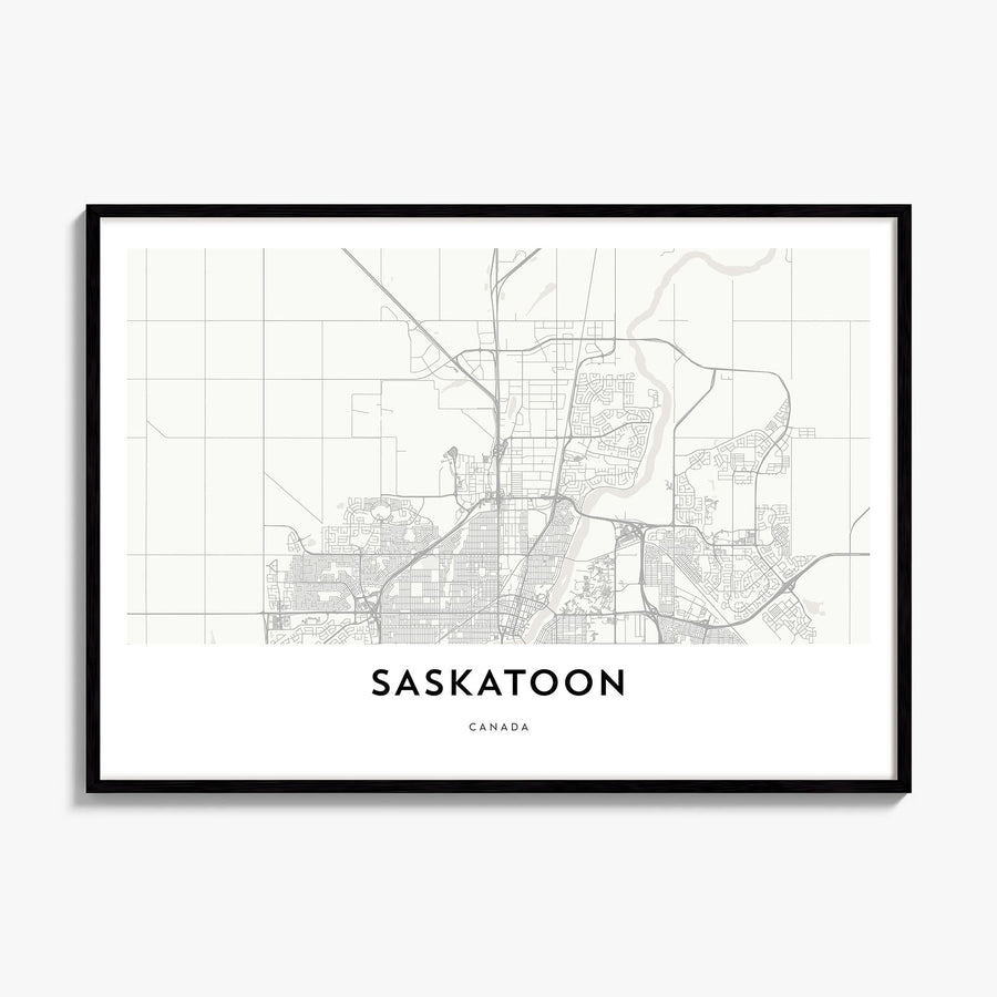 Saskatoon Map Poster, framed poster mockup