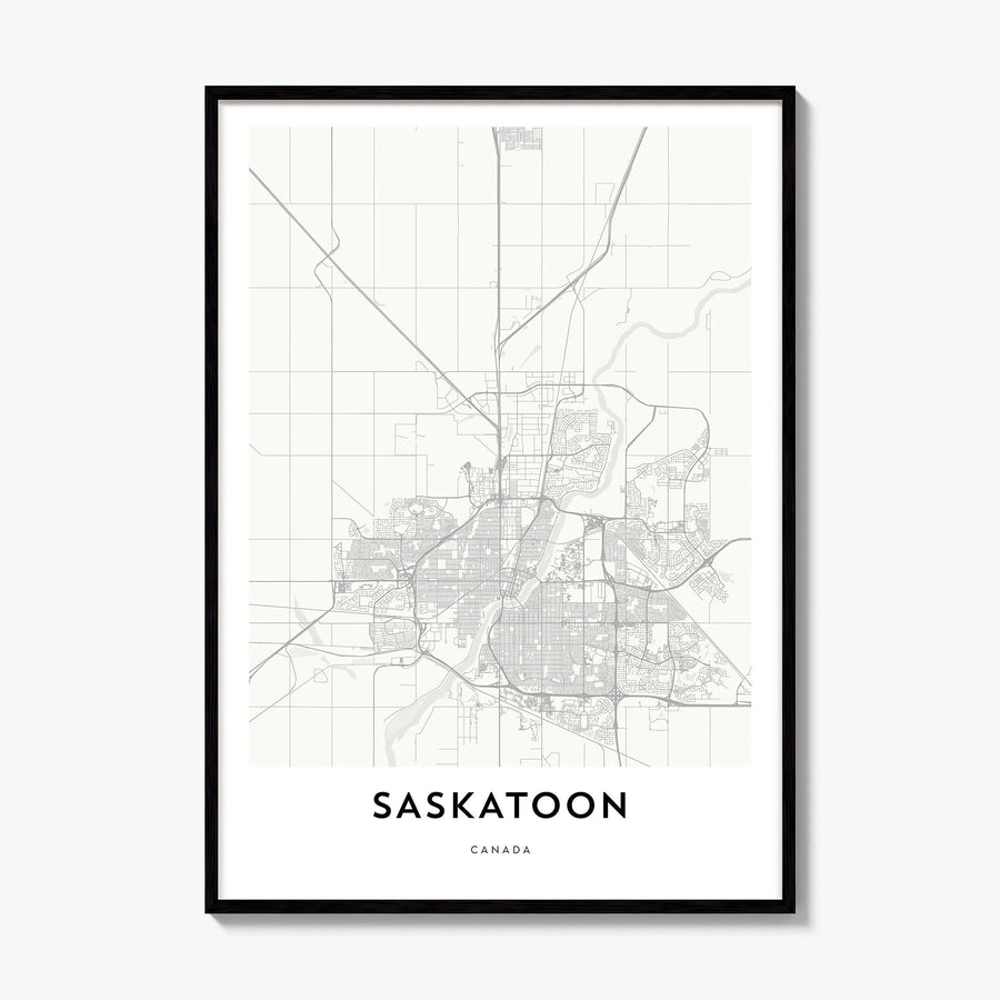 Saskatoon Map Poster, framed poster mockup